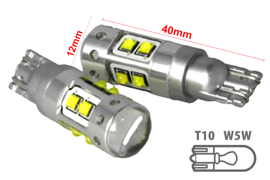 Ampoule Led T10 W5W - 50W (CREE XBD 10SMD)